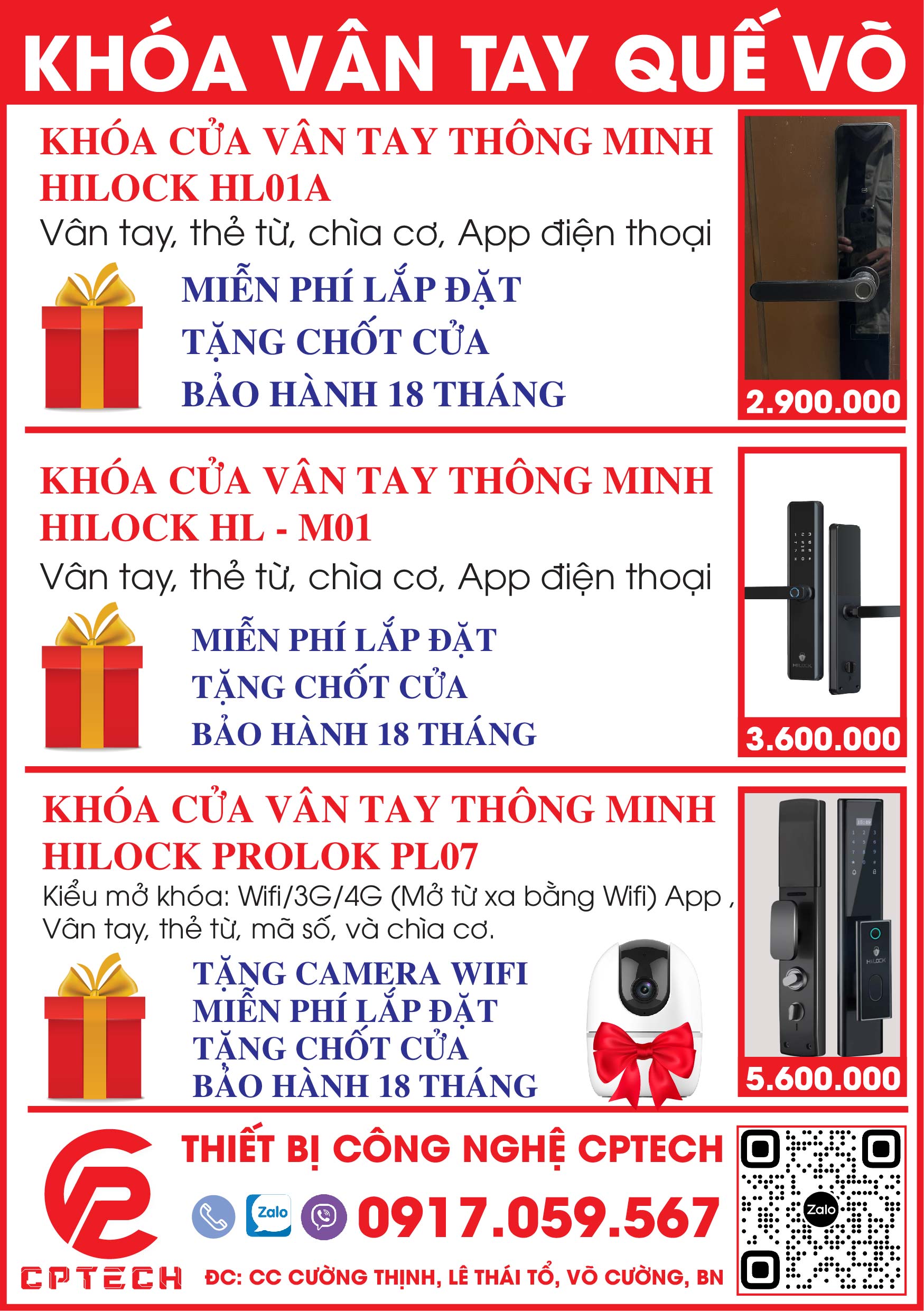 Lắp đặt khóa vân tay Quế Võ 1 khóa vân tay quế võ